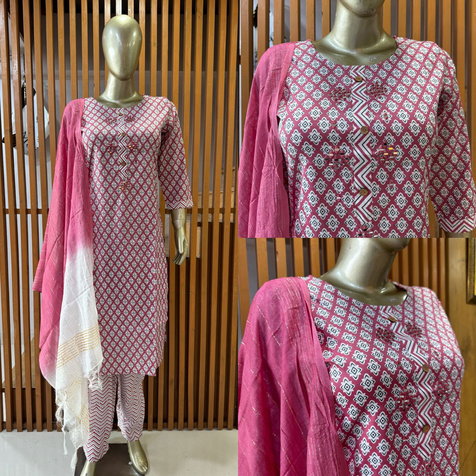 Riya The Conch Cotton Printed Kurti With Bottom Dupatta Wholesale Price In Surat